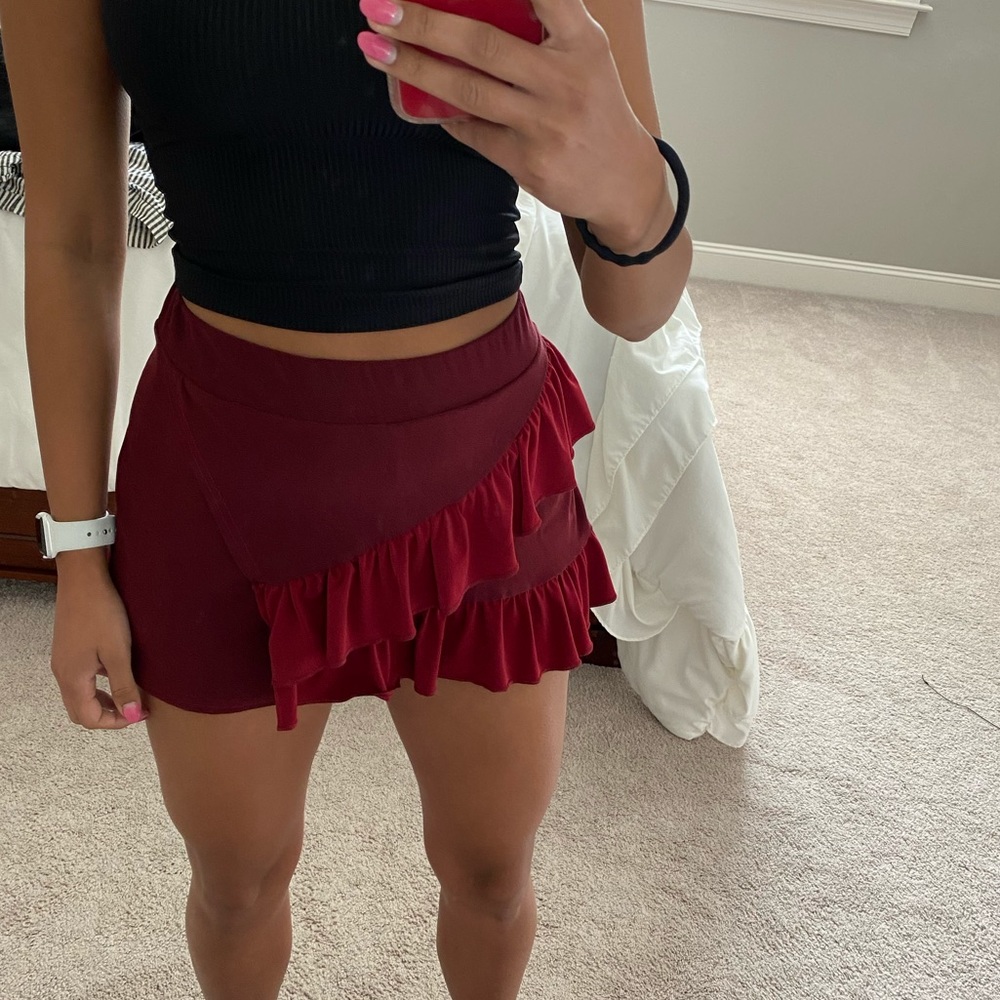 Burgundy skort